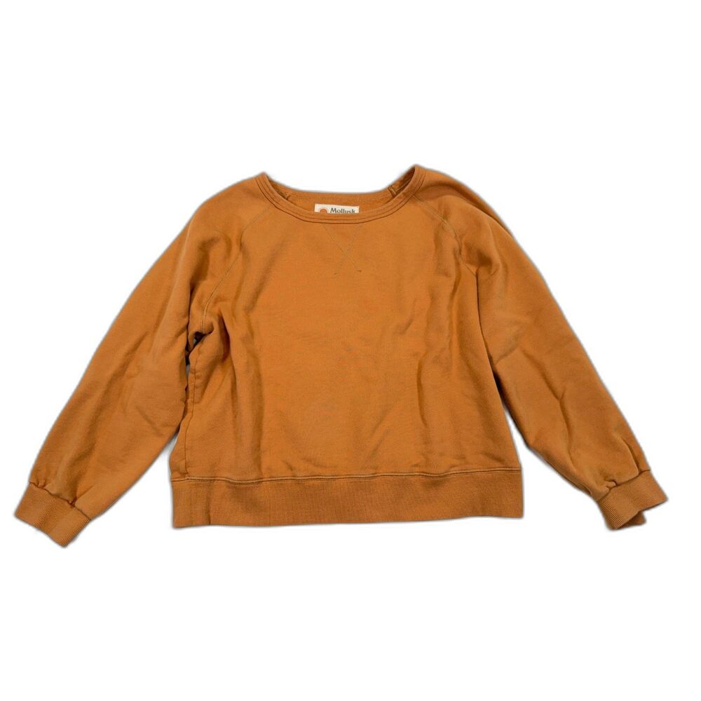 Mollusk Surf Shop California Snail Crew Sweatshirt Women's M Mustard Terracotta